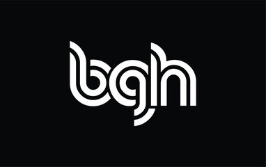 BGH Creative Unique Modern Letter Logo Design. Stylized logo featuring a unique letter design, presenting abstract minimalist aesthetics and modern appeal.