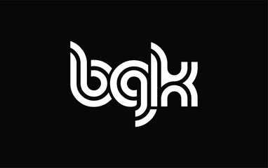 BGK Creative Unique Modern Letter Logo Design. Stylized logo featuring a unique letter design, presenting abstract minimalist aesthetics and modern appeal.