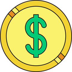 Dollar Coin icon vector illustration