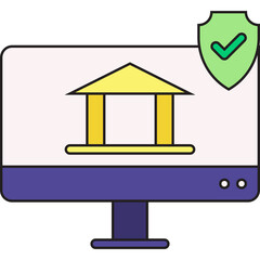 Online Banking Security icon vector illustration
