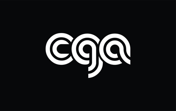 CGA Creative Unique Modern Letter Logo Design. Stylized logo featuring a unique letter design, presenting abstract minimalist aesthetics and modern appeal.
