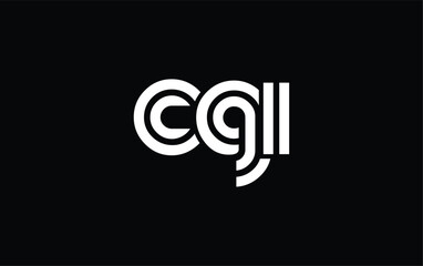 CGI Creative Unique Modern Letter Logo Design. Stylized logo featuring a unique letter design, presenting abstract minimalist aesthetics and modern appeal.