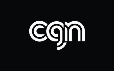 CGN Creative Unique Modern Letter Logo Design. Stylized logo featuring a unique letter design, presenting abstract minimalist aesthetics and modern appeal.