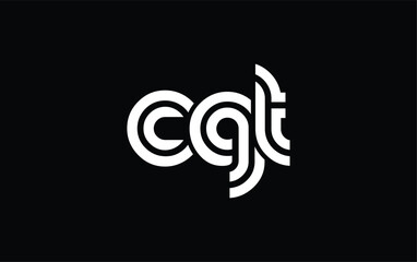 CGT Creative Unique Modern Letter Logo Design. Stylized logo featuring a unique letter design, presenting abstract minimalist aesthetics and modern appeal.