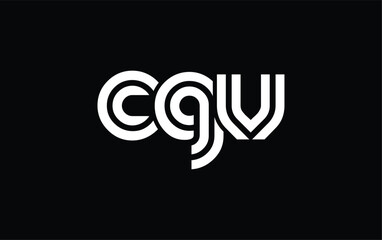 CGV Creative Unique Modern Letter Logo Design. Stylized logo featuring a unique letter design, presenting abstract minimalist aesthetics and modern appeal.