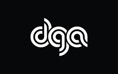 DGA Creative Unique Modern Letter Logo Design. Stylized logo featuring a unique letter design, presenting abstract minimalist aesthetics and modern appeal.