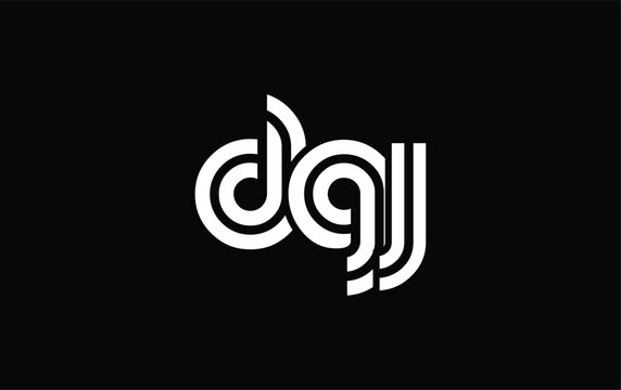 DGJ Creative Unique Modern Letter Logo Design. Stylized logo featuring a unique letter design, presenting abstract minimalist aesthetics and modern appeal.