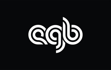 EGB Creative Unique Modern Letter Logo Design. Stylized logo featuring a unique letter design, presenting abstract minimalist aesthetics and modern appeal.