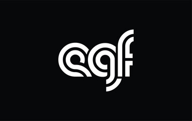EGF Creative Unique Modern Letter Logo Design. Stylized logo featuring a unique letter design, presenting abstract minimalist aesthetics and modern appeal.