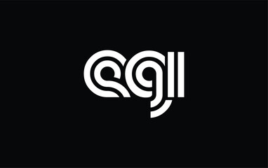 EGI Creative Unique Modern Letter Logo Design. Stylized logo featuring a unique letter design, presenting abstract minimalist aesthetics and modern appeal.