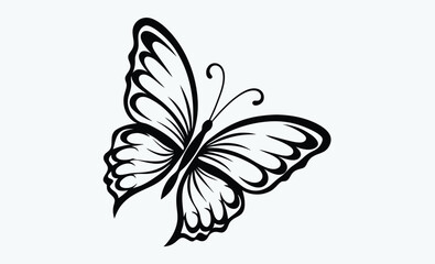 Butterfly Silhouette vector on white background