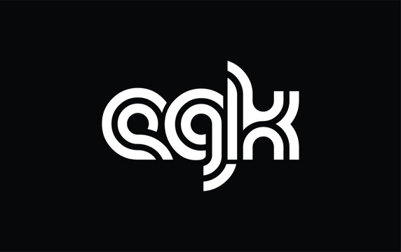 EGK Creative Unique Modern Letter Logo Design. Stylized logo featuring a unique letter design, presenting abstract minimalist aesthetics and modern appeal.