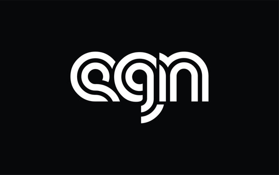 EGN Creative Unique Modern Letter Logo Design. Stylized logo featuring a unique letter design, presenting abstract minimalist aesthetics and modern appeal.
