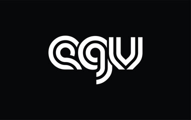 EGV Creative Unique Modern Letter Logo Design. Stylized logo featuring a unique letter design, presenting abstract minimalist aesthetics and modern appeal.