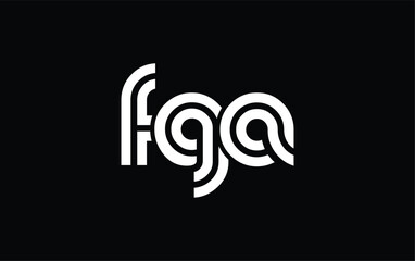 FGA Creative Unique Modern Letter Logo Design. Stylized logo featuring a unique letter design, presenting abstract minimalist aesthetics and modern appeal.