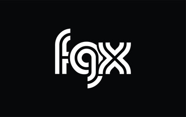 FGX Creative Unique Modern Letter Logo Design. Stylized logo featuring a unique letter design, presenting abstract minimalist aesthetics and modern appeal.