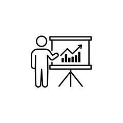 Person Presenting Growth Chart on Flip Chart