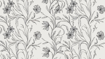 Minimalist black-and-white vector illustrations featuring various themes like nature, space, technology, or animals, with clean lines and seamless compositions, showcasing intricate, dynamic designs.