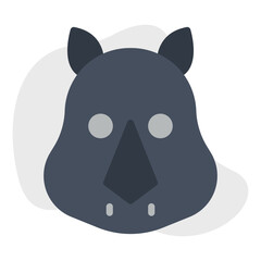 Rhino Face icon vector illustration
