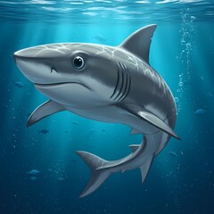 Naklejka premium shark in the water