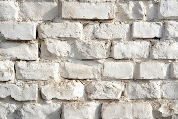 Cream and white brick wall texture background. Brickwork and stonework flooring interior rock old pattern design, Generative AI