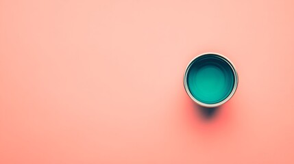 Teal drink, pink background, minimal