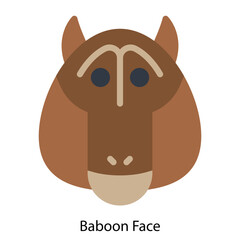 Baboon Face icon vector illustration