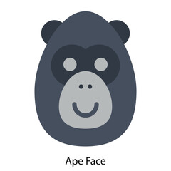 Ape Face icon vector illustration