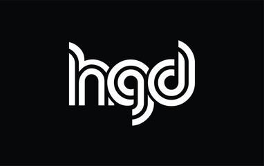 HGD Creative Unique Modern Letter Logo Design. Stylized logo featuring a unique letter design, presenting abstract minimalist aesthetics and modern appeal.