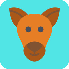 Kangaroo Face icon vector illustration