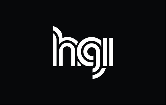 HGI Creative Unique Modern Letter Logo Design. Stylized logo featuring a unique letter design, presenting abstract minimalist aesthetics and modern appeal.