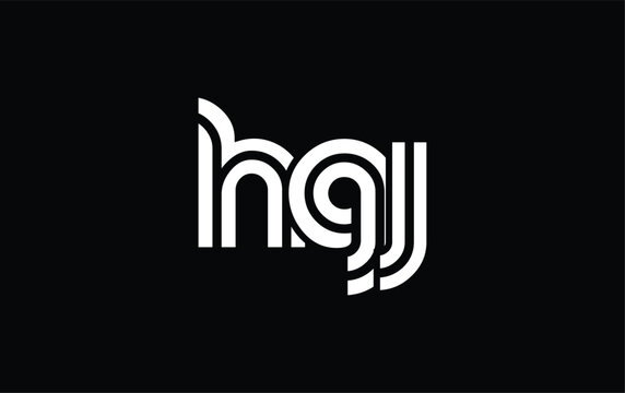 HGJ Creative Unique Modern Letter Logo Design. Stylized logo featuring a unique letter design, presenting abstract minimalist aesthetics and modern appeal.