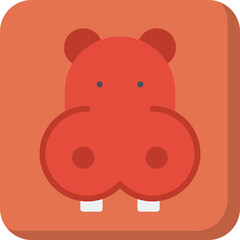 Hippopotamus Face icon vector illustration