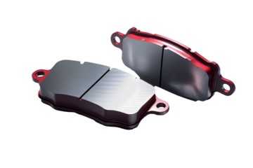 red car highdrolickes  caliper break shoe set isolated on white background 