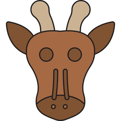 Giraffe Face icon vector illustration