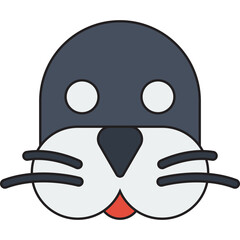 Sea Lion Face icon vector illustration