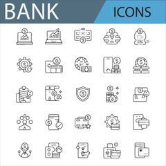 Clean Line Icons for Financial Transactions, Crypto, and Wallets