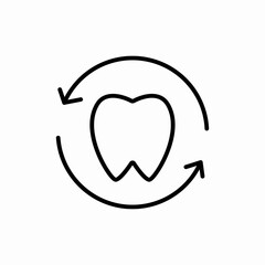 tooth restoration cycle icon vector sign