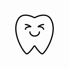 happy healthy tooth icon vector sign