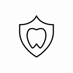 dental protection shield icon vector sign