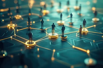 Network of people connected 