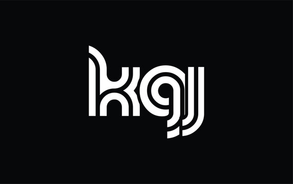 KGJ Creative Unique Modern Letter Logo Design. Stylized logo featuring a unique letter design, presenting abstract minimalist aesthetics and modern appeal.