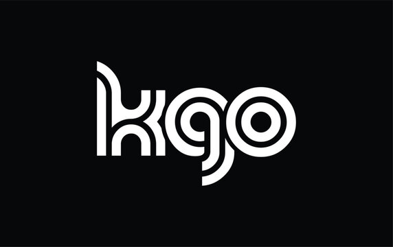 KGO Creative Unique Modern Letter Logo Design. Stylized logo featuring a unique letter design, presenting abstract minimalist aesthetics and modern appeal.