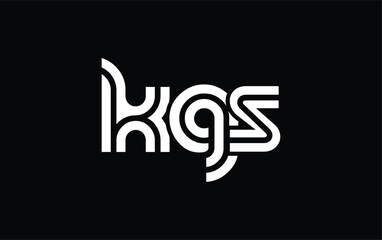 KGS Creative Unique Modern Letter Logo Design. Stylized logo featuring a unique letter design, presenting abstract minimalist aesthetics and modern appeal.