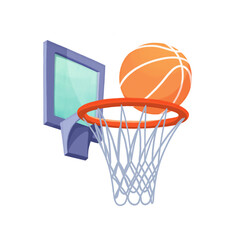 basketball hoop and ball