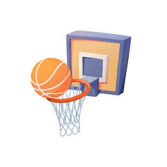 basketball hoop and ball