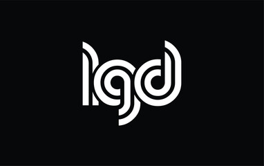 Obraz premium LGD Creative Unique Modern Letter Logo Design. Stylized logo featuring a unique letter design, presenting abstract minimalist aesthetics and modern appeal.