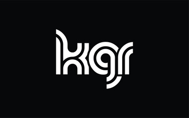 KGR Creative Unique Modern Letter Logo Design. Stylized logo featuring a unique letter design, presenting abstract minimalist aesthetics and modern appeal.