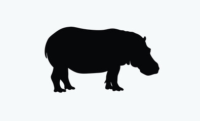 Hippo silhouettes vector  illustration 