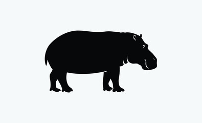 Hippo silhouettes vector  illustration 